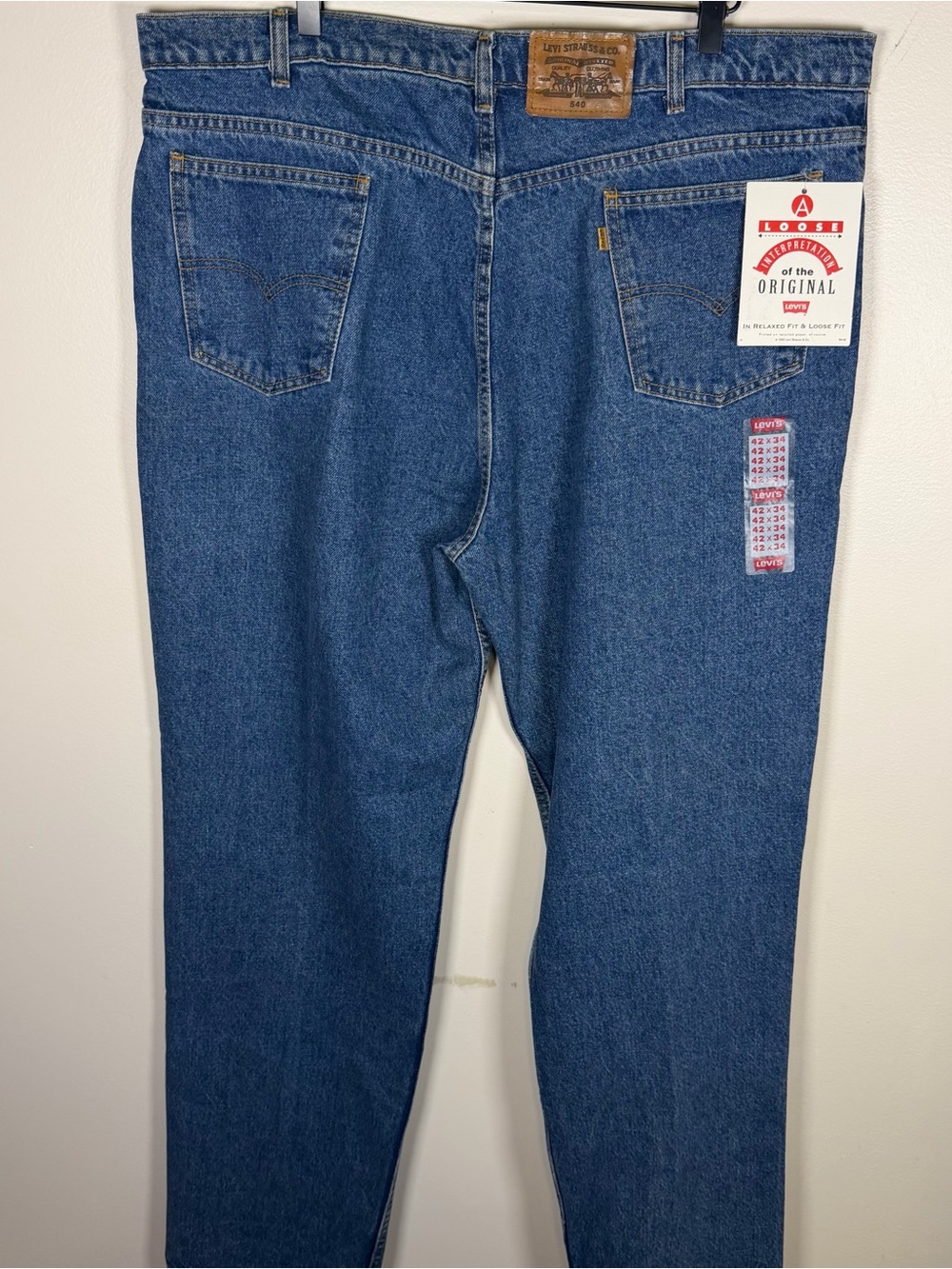 Vintage 1992 Levi’s 540 Brown Tab Loose Baggy Relaxed Jeans NWT 42x34 Cotton